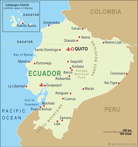 We will arrive in Quito, Ecuador 